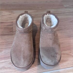 UGG Brown Winter Platform Ankle Boots